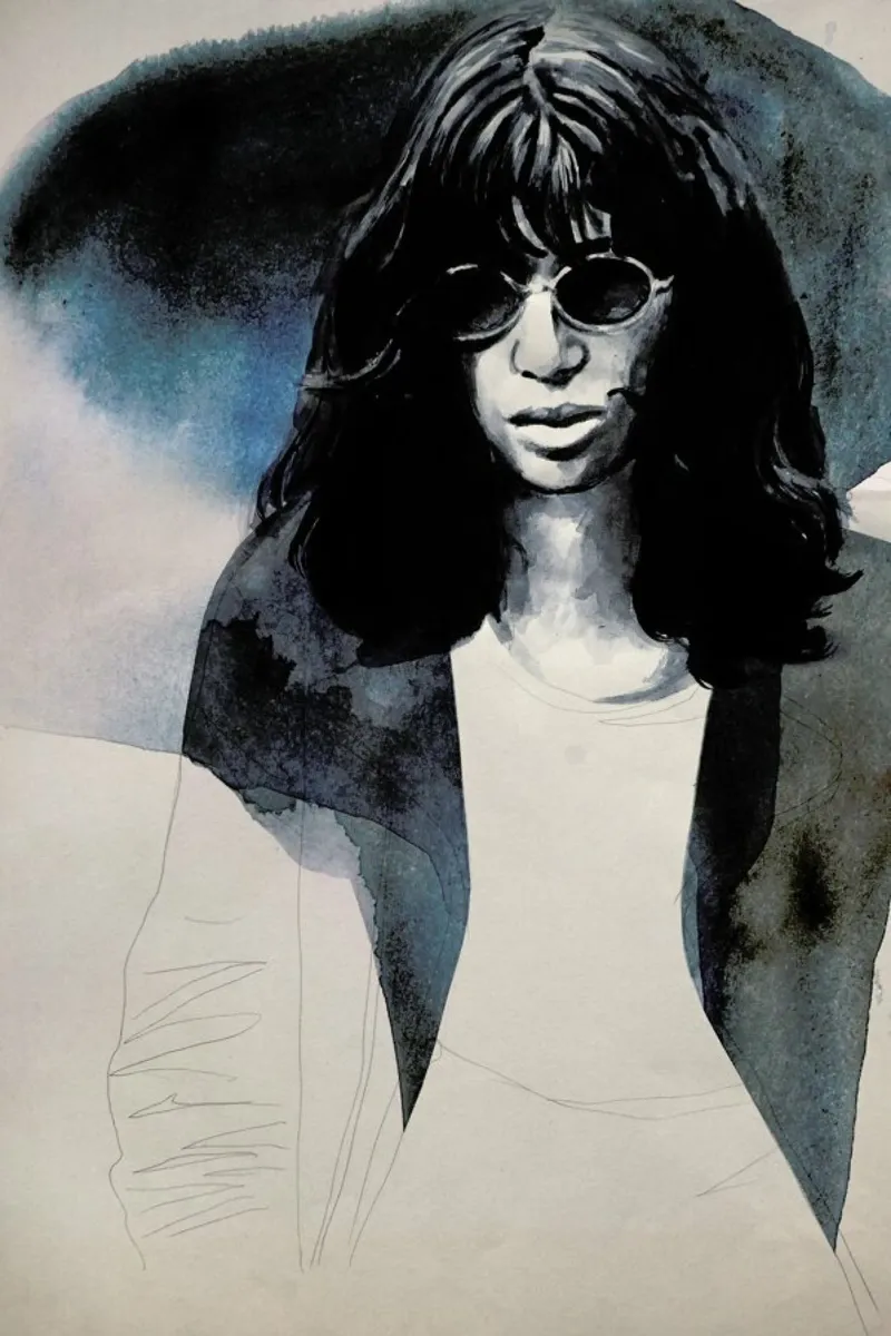 Joey Ramone poster con telaio in alluminio da David Diehl