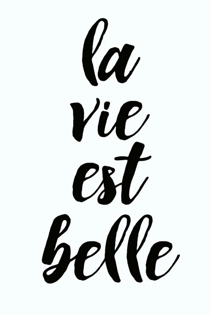 La vie est belle poster con telaio in legno da typed