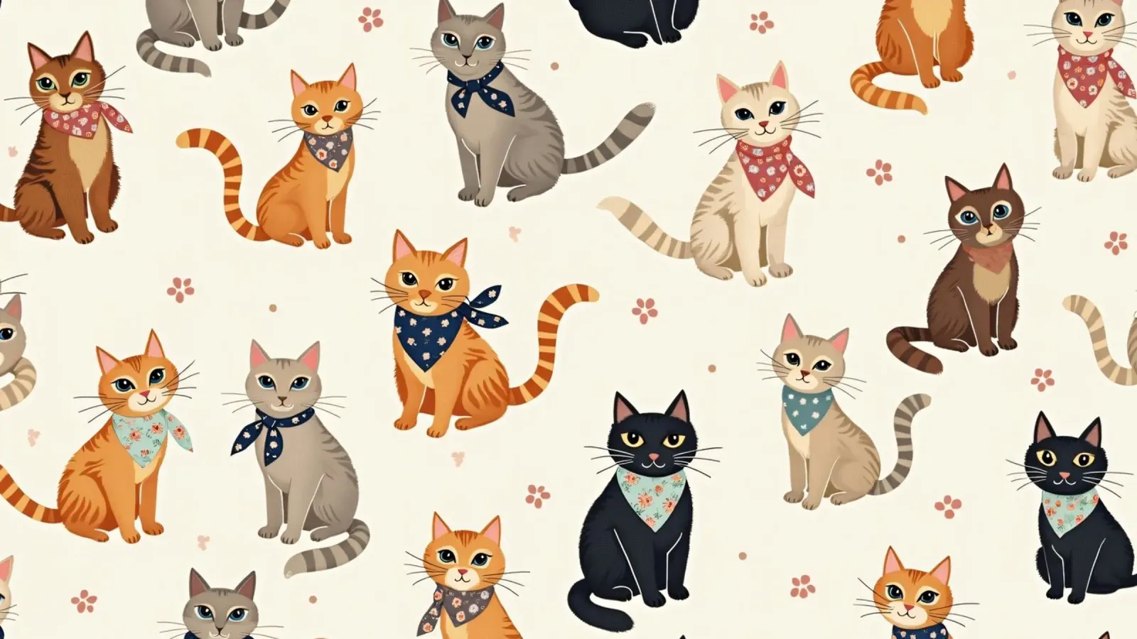 Gatos de colores en alegres dibujos adornan una caprichosa tela metacrilato de DesignDoodle