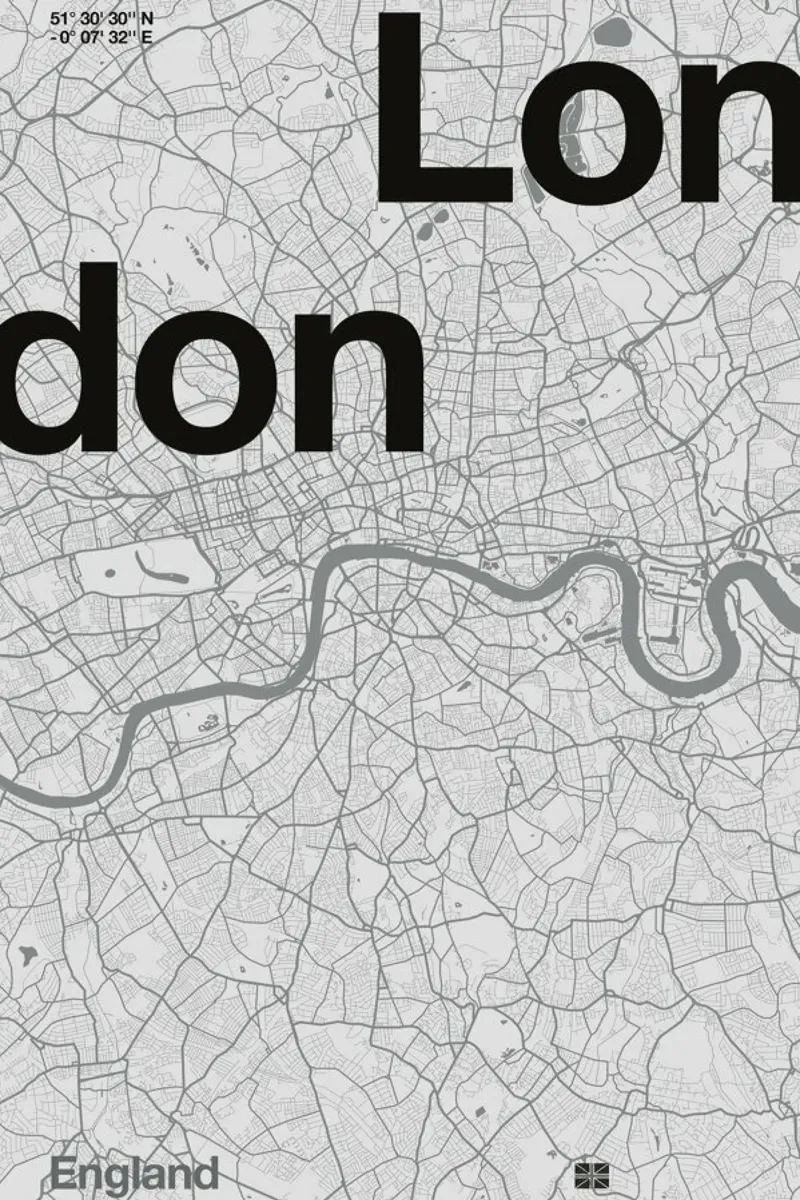 London Minimalist Map plexiglass da Florent Bodart