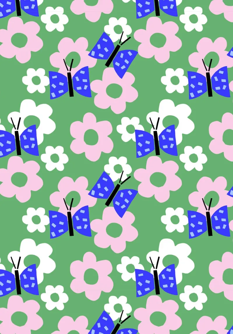 Blumen und Schmetterlinge acrylic glass by Lisa Jasmin Bauer