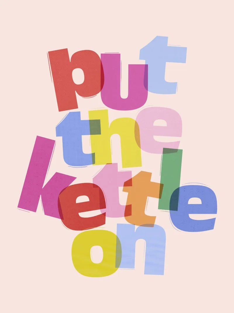 Put the Kettle On - Arte murale allegra per la cucina pellicola backlit da showmemars