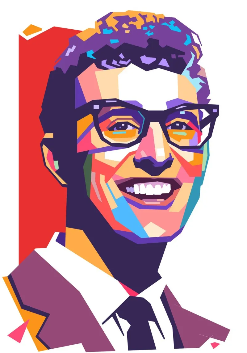 Buddy Holly pop art pellicola backlit da Hantamrata