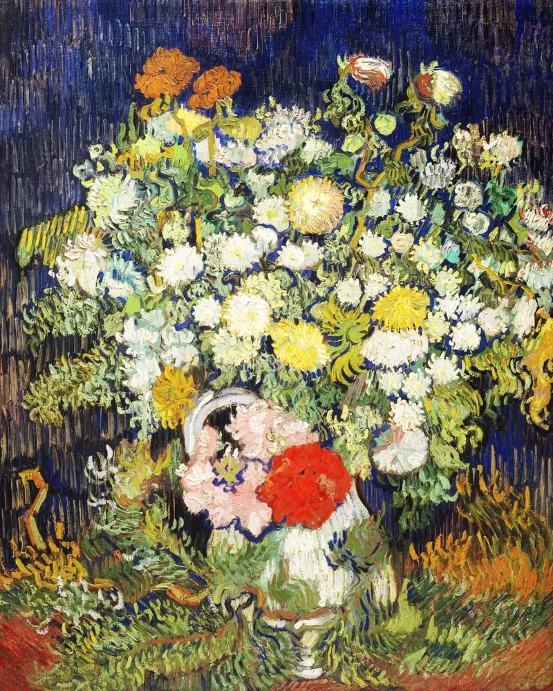 Bouquet di fiori in un vaso (1890) di Vincent van Gogh pellicola backlit da Venus Art