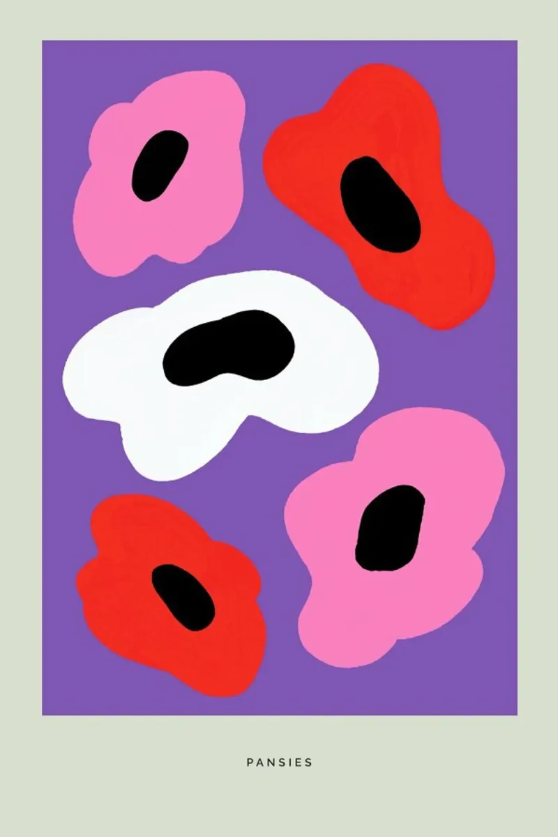 Pansies poster con telaio in plastica da Studio One