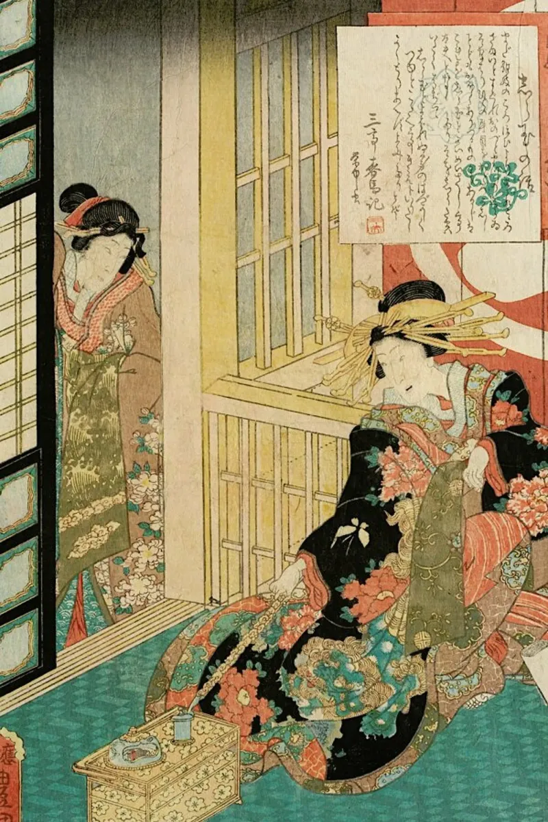 Kunisada - The Courtesan Shiratama pellicola backlit da ARTOTHEK