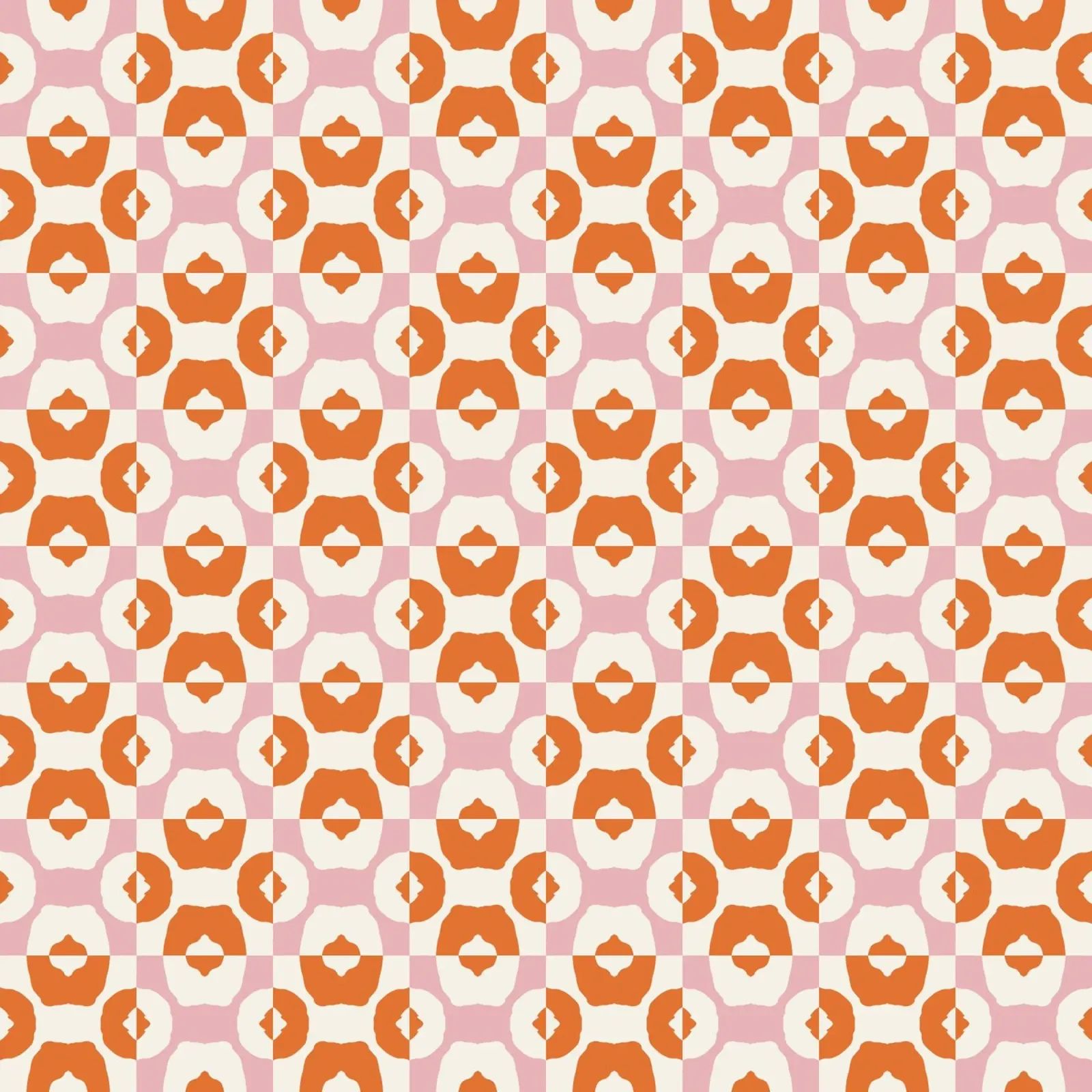 Orange seamless tribal pattern hahnemühle by Little Dean