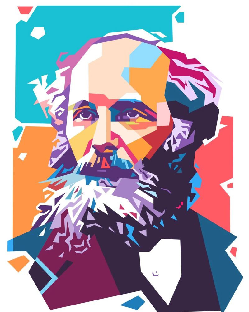 James Clerk Maxwell pop art pellicola backlit da Hantamrata