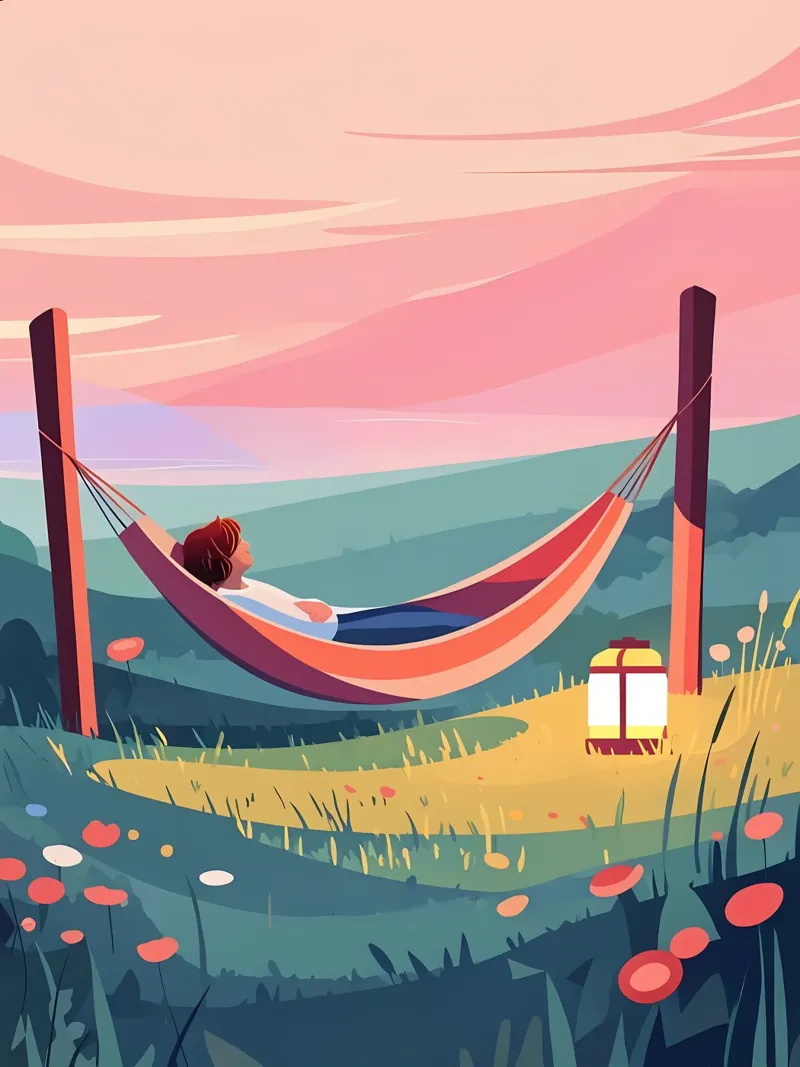 Riposare sotto il tramonto Lofi Art poster con telaio in alluminio da LoFi Gallery