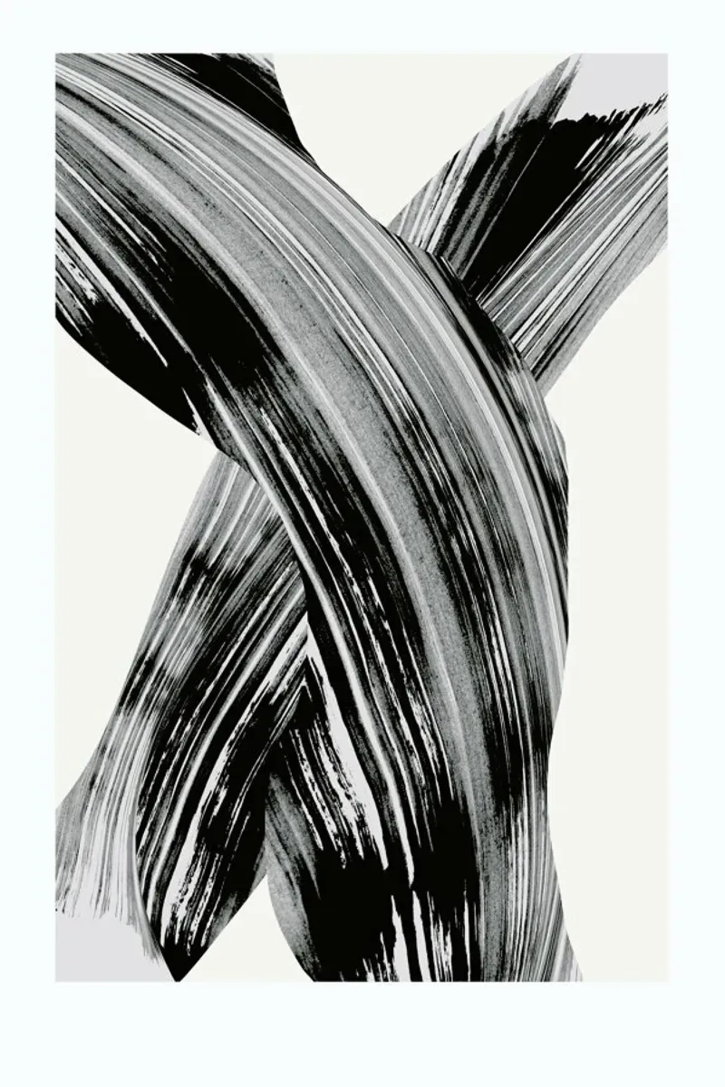 Black And White Brush Strokes canvas by Graphite