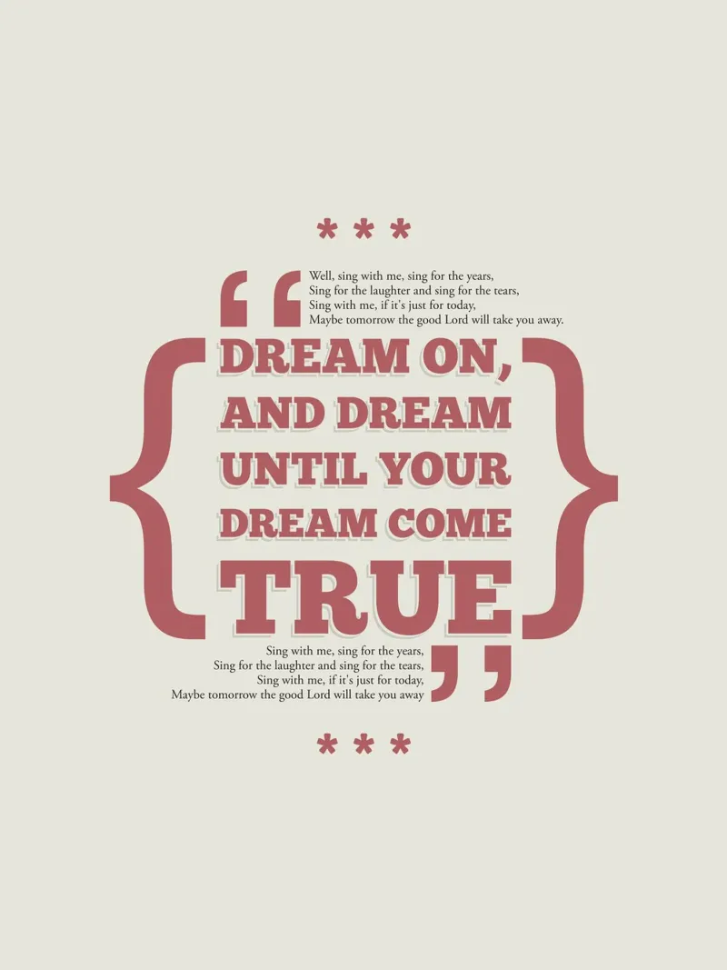 Dream On Poster mit Aluminium Rahmen von Rahma Projekt