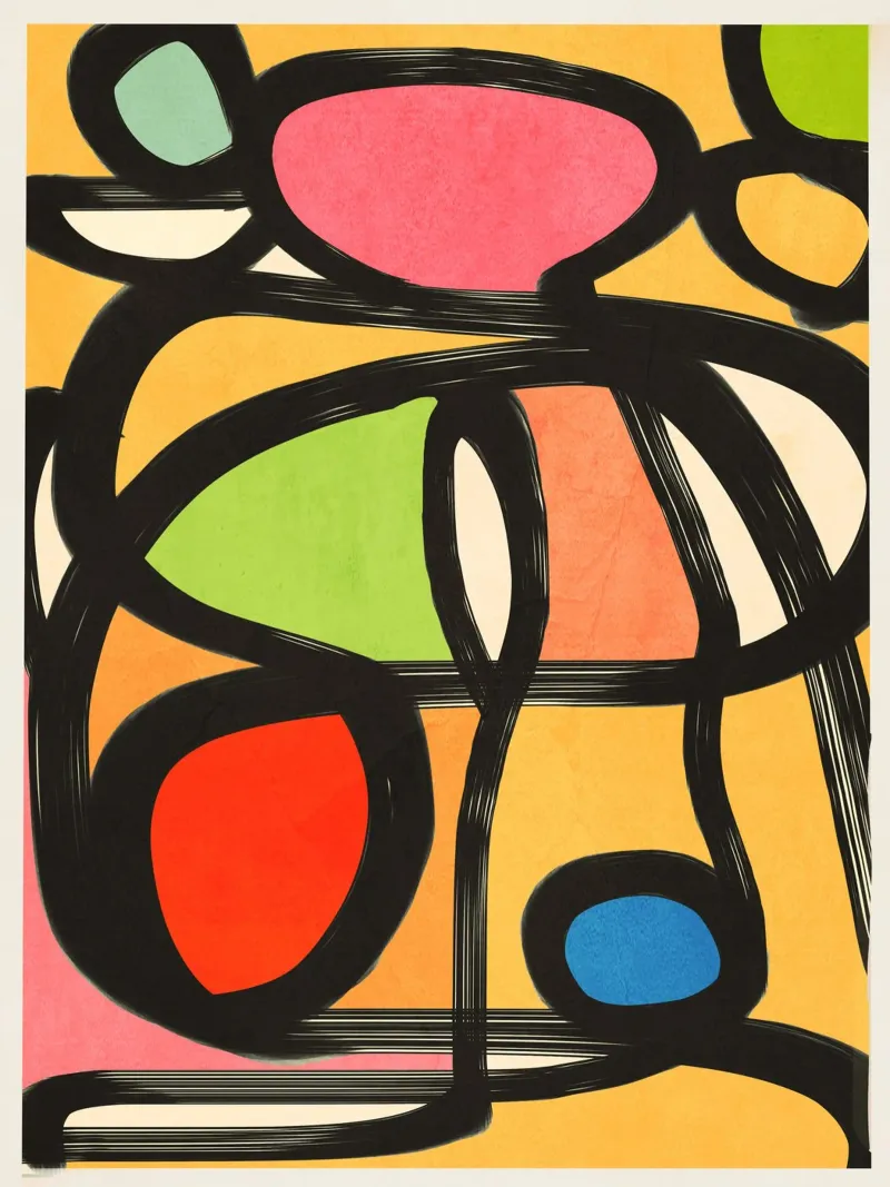 Moderne abstracte kunst 152 canvas met Baklijst van ThingDesign