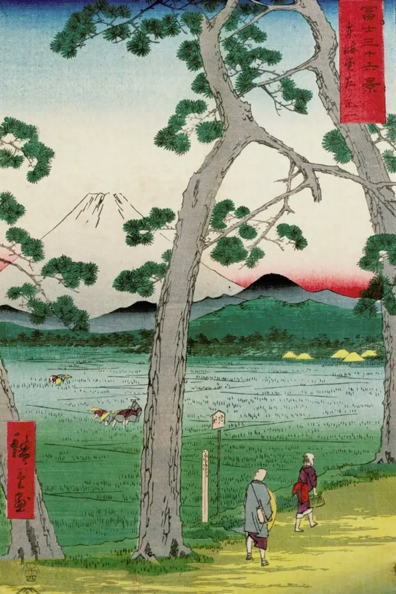Hiroshige - Fuji on the Left Seen from the Tokaido Road pellicola backlit da ARTOTHEK