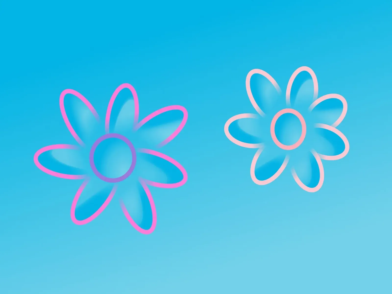 Dos flores rosas sobre fondo azul lienzo con Marco flotante de Something for you