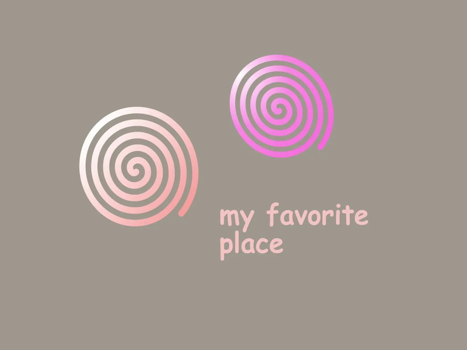 Twee roze spiralen op een grijze achtergrond met tekst poster met aluminium frame van Something for you