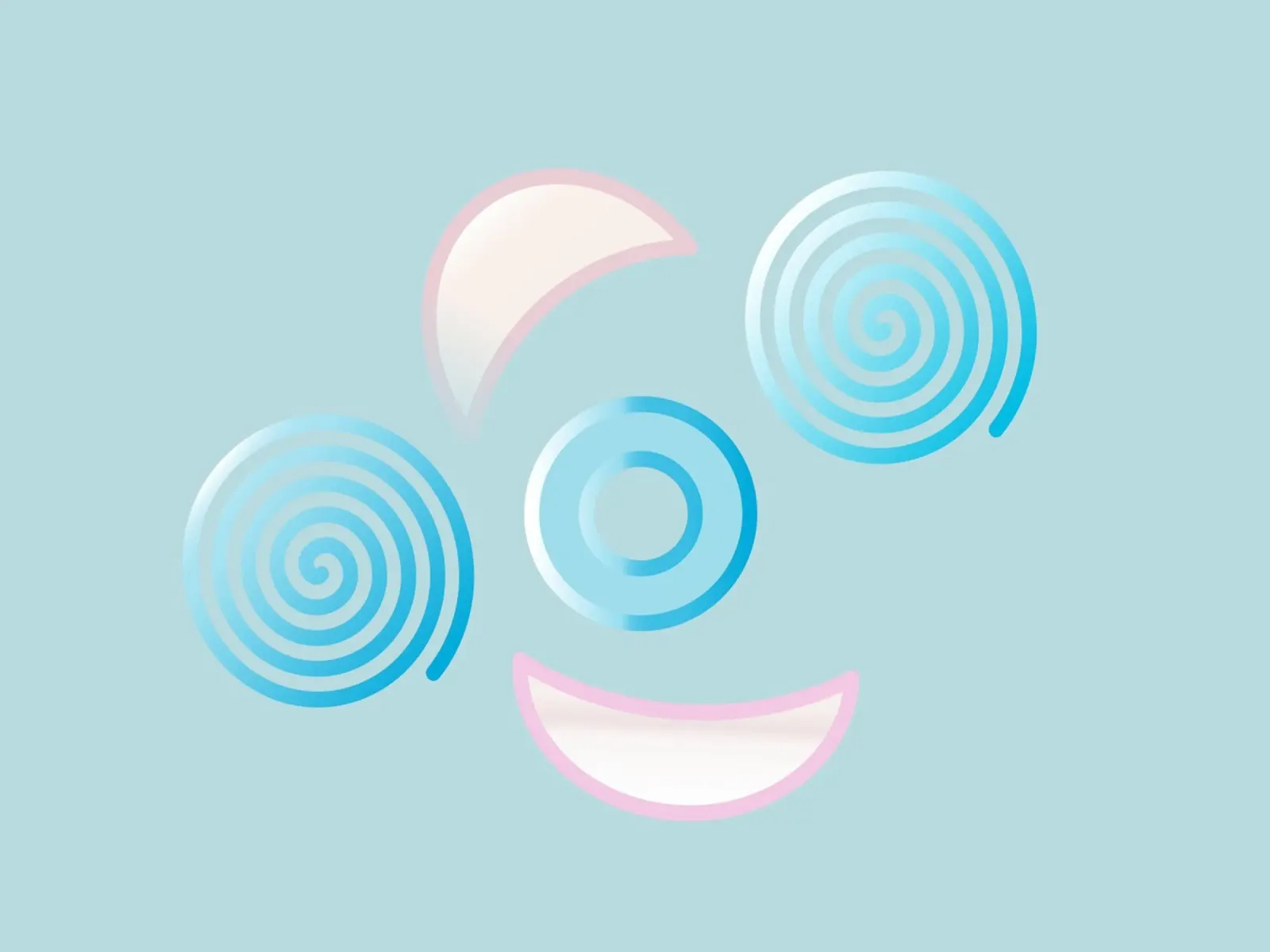 Forme geometriche astratte blu e rosa pellicola backlit da Something for you