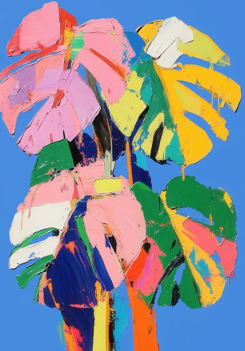 Monstera Multicolore carta hahnemühle da La Collagerie