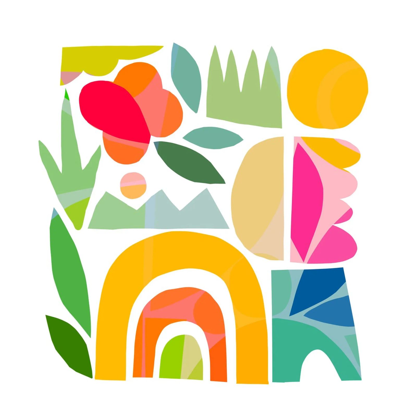 Minimal Abstract Shapes of Summer 1 • Matisse Nature Cut-Out poster by Dominique Vari