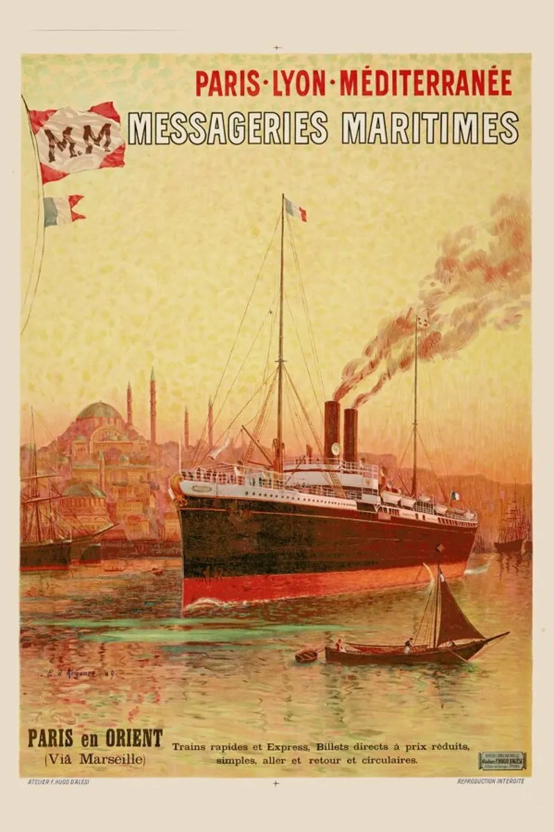 d'Alesi - Paris-Lyon-Méditerranée Messageries Maritimes poster da ARTOTHEK