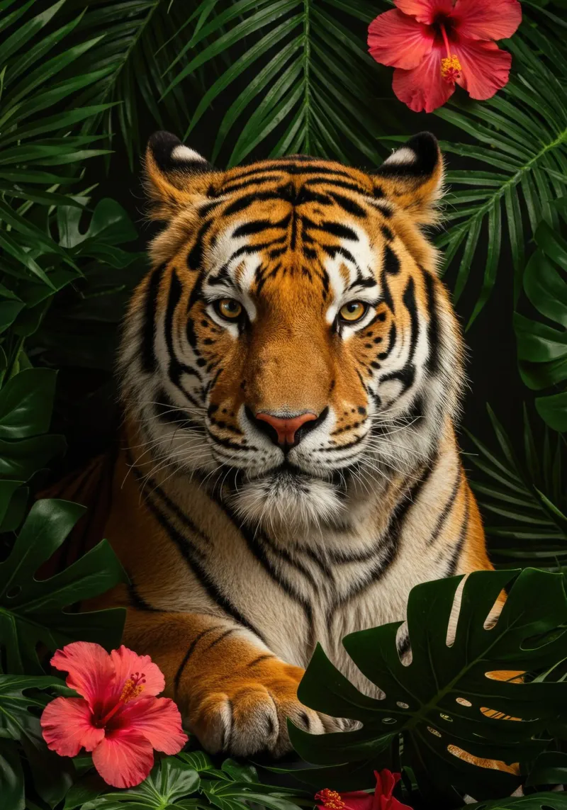 Tigre botanica pellicola backlit da Pawtrait Studio