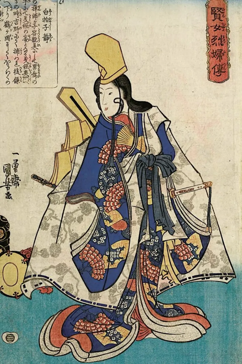 Kuniyoshi - Shirabyoshi Dancer Shizuka pellicola backlit da ARTOTHEK