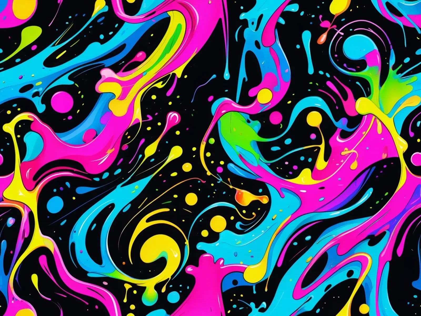 Abstract Neon Splatter Paint Design canvas by Shark Printables
