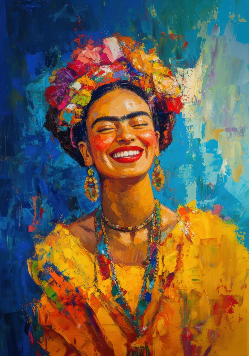 Frida Kahlo : une célébration de la vie, peinte en couleurs film rétro-éclairé de Fantasias Florales