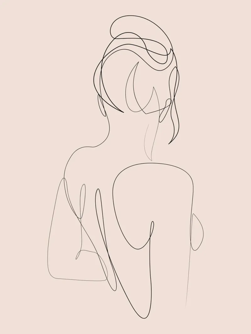 Linger - One line art - A2504 pastello pellicola backlit da Addillum