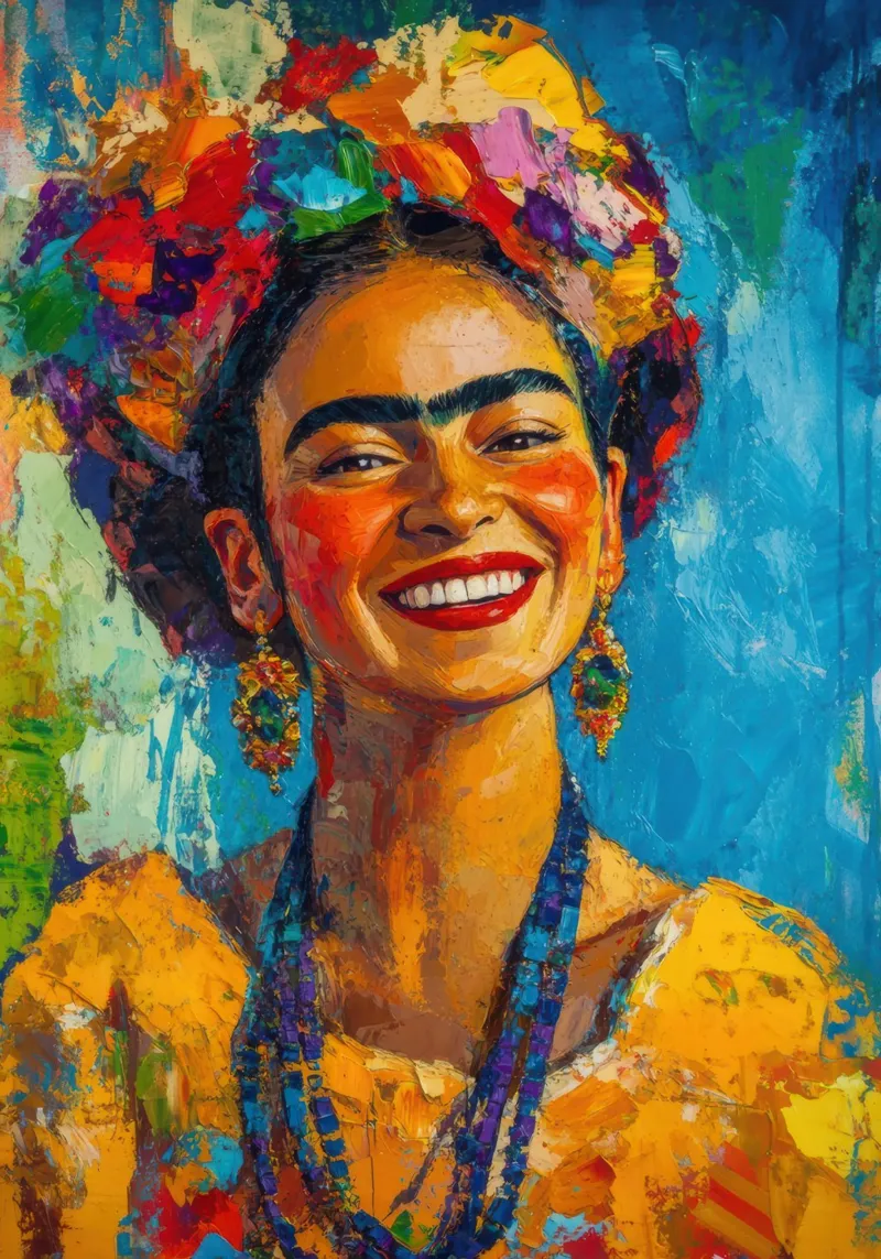 Frida Kahlo: un manifesto radioso della gioia di vivere tela da Fantasias Florales