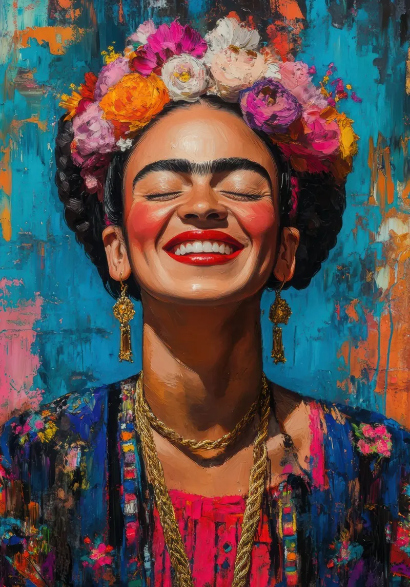 Frida Kahlo: dove i colori cantano e i cuori battono più forte pellicola backlit da Fantasias Florales