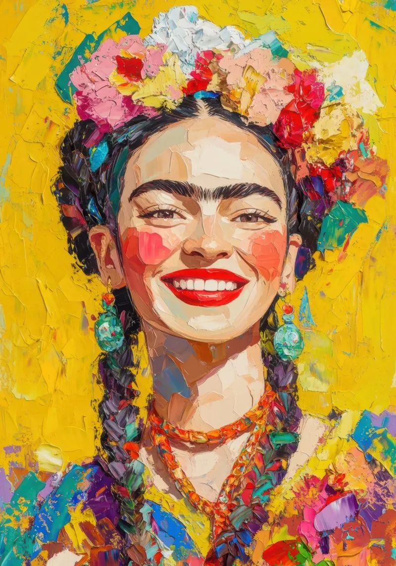 Frida Kahlo: la luce della speranza poster con telaio in plastica da Fantasias Florales