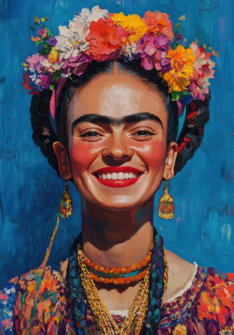Frida Kahlo: l'anima in fiore carta hahnemühle da Fantasias Florales