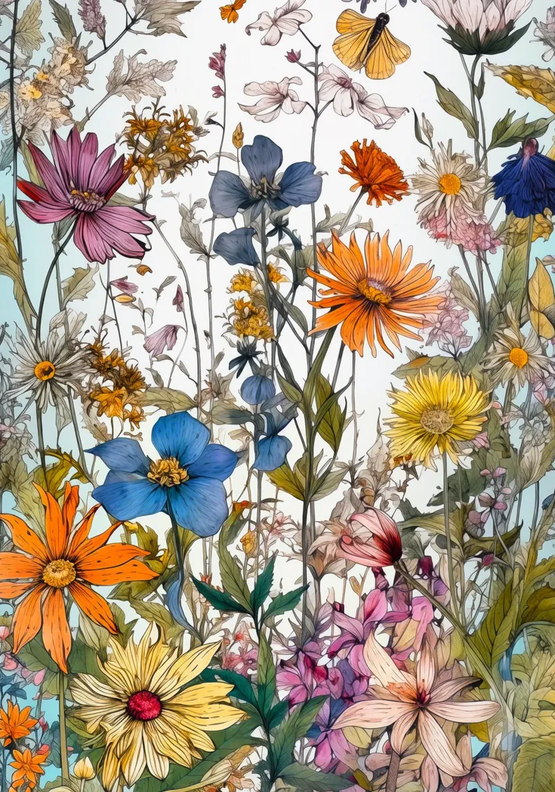 Prato dei fiori selvatici carta hahnemühle da Justyna Jaszke JBJart