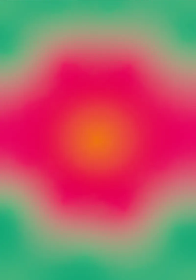 Delicato gradiente papavero verde rosso arancio poster con telaio in alluminio da Katja Stehle Design