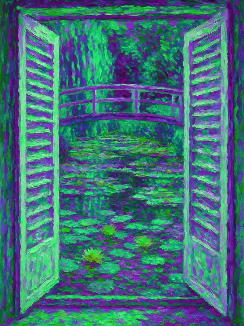 Nénuphar Vue sur l'étang Style Monet hahnemühle de ARTOMATIC