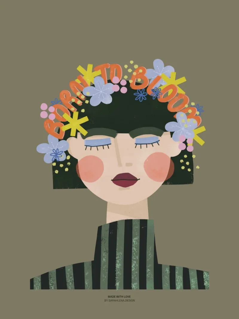NATA PER FIORIRE - FIORAIA poster con telaio in legno da sarahlenadesign