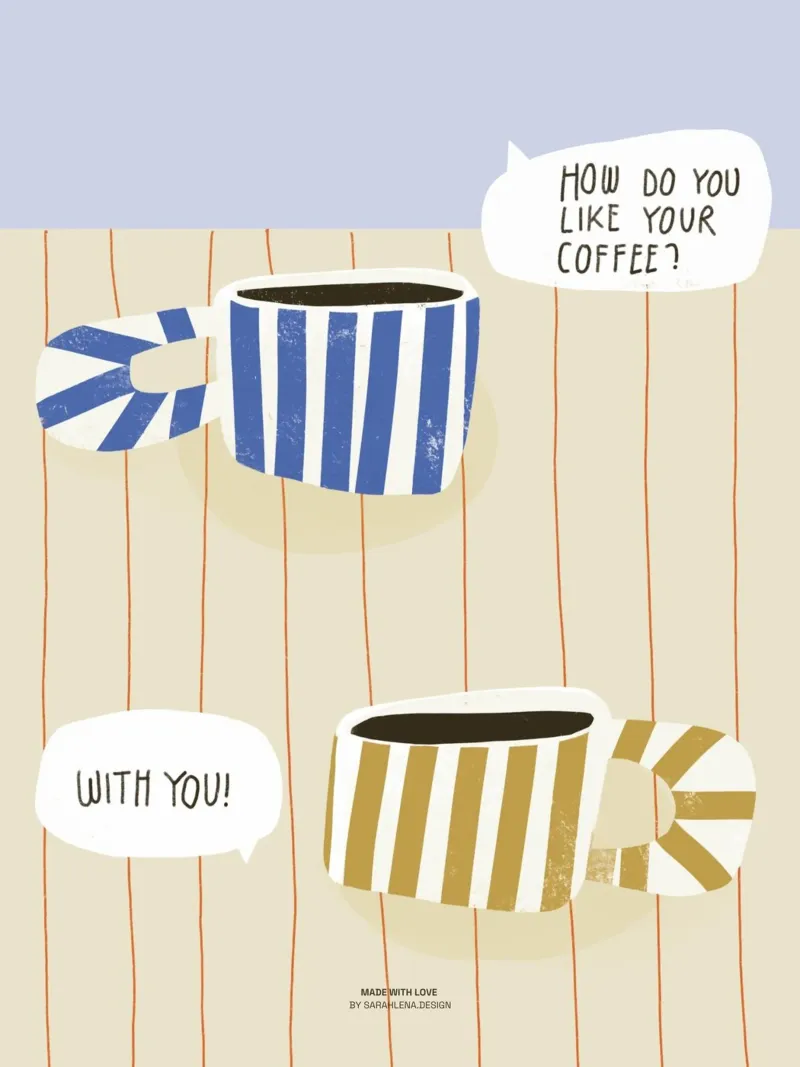 COFFEE WITH YOU acrylic glass by sarahlenadesign