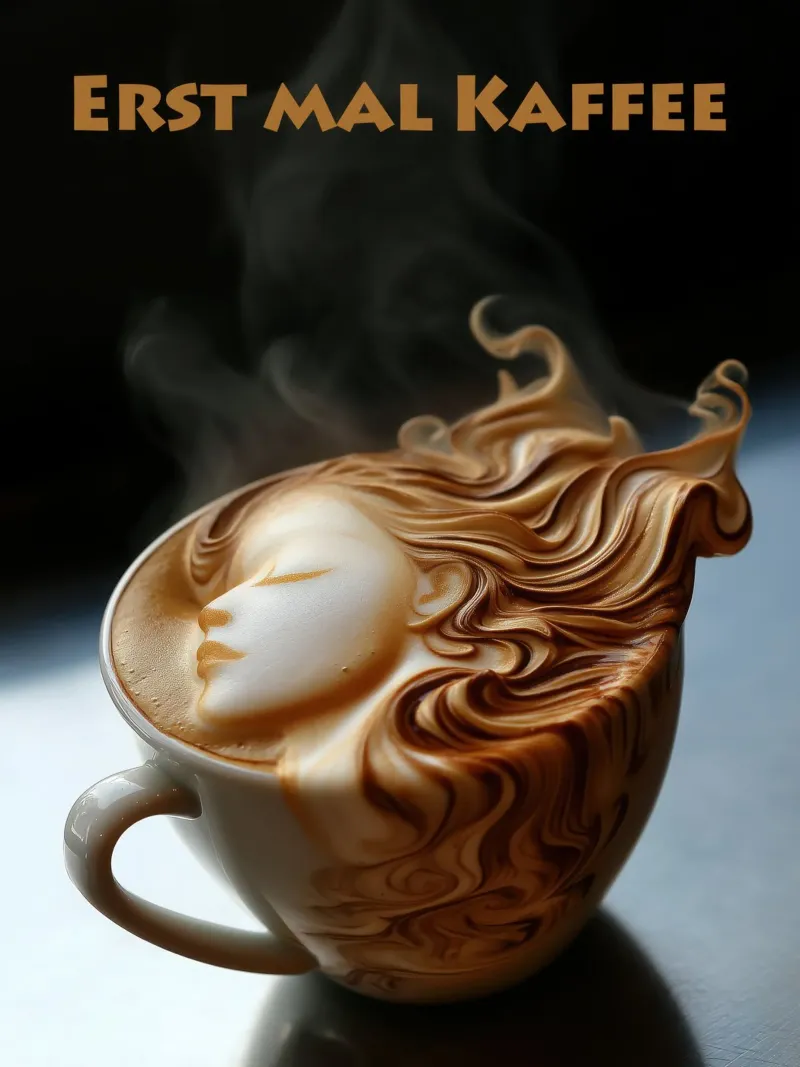 Caffè per primo | Poster romantico per la cucina poster con telaio in plastica da Autofocus