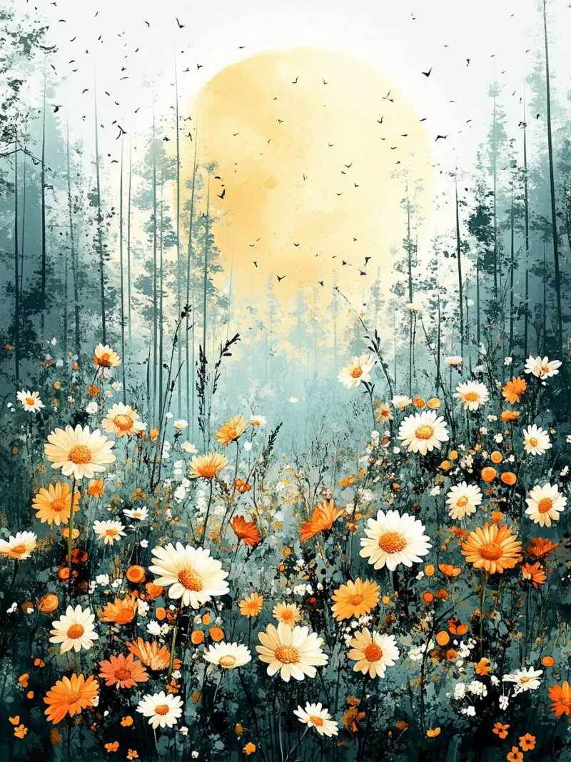 Meadow full of flowers B pellicola backlit da Mateo