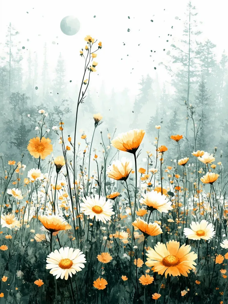 Meadow full of flowers C pellicola backlit da Mateo