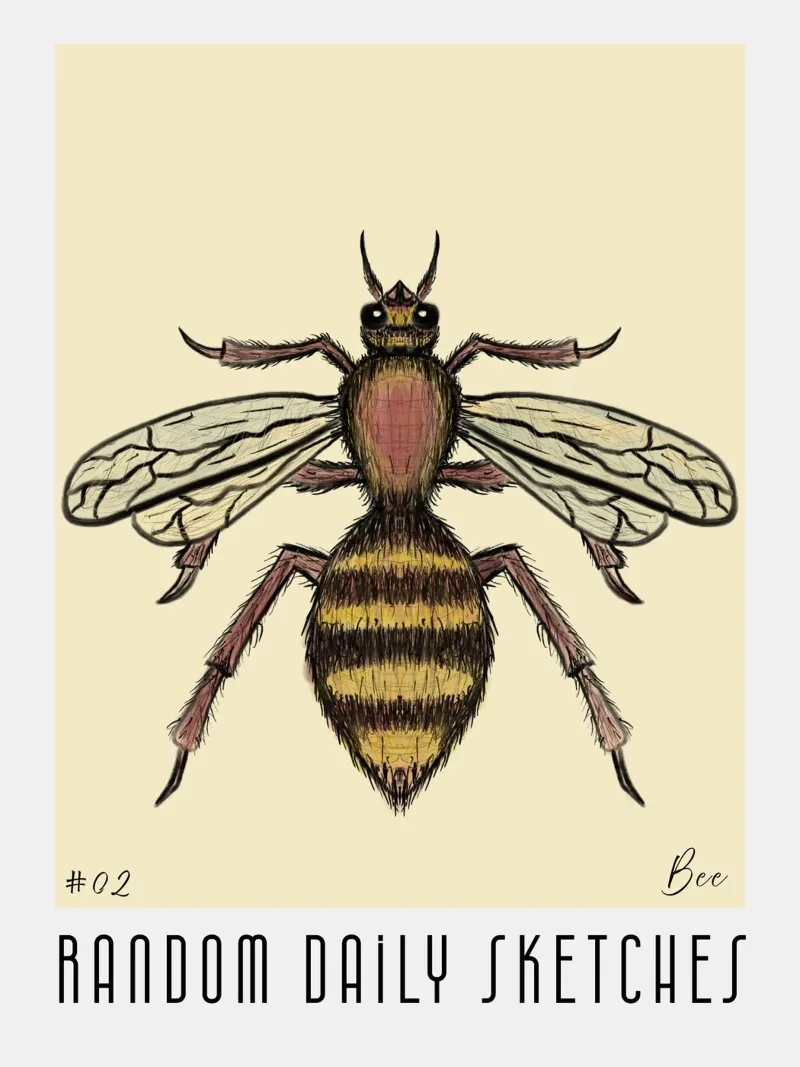 daily sketch Bee canvas with Floater frame by words-in-frames