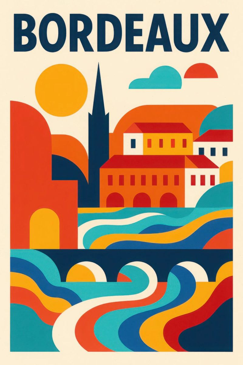 Bordeaux solaire – l’élégance au bord des flots poster de JETLAG | affiches voyage