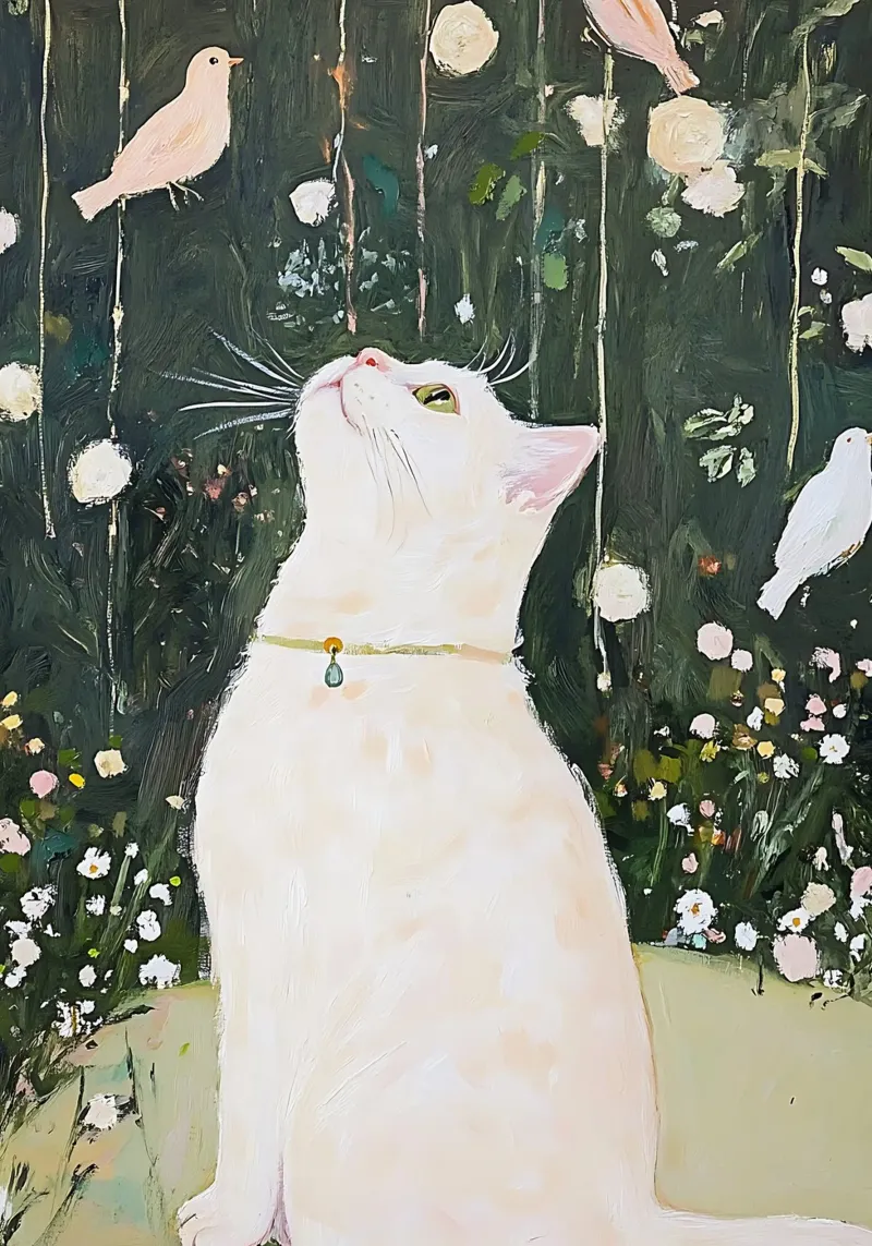 Impresión de un gato, póster de animales, regalo para un amante de los animales poster con marco de madera de Little Lila