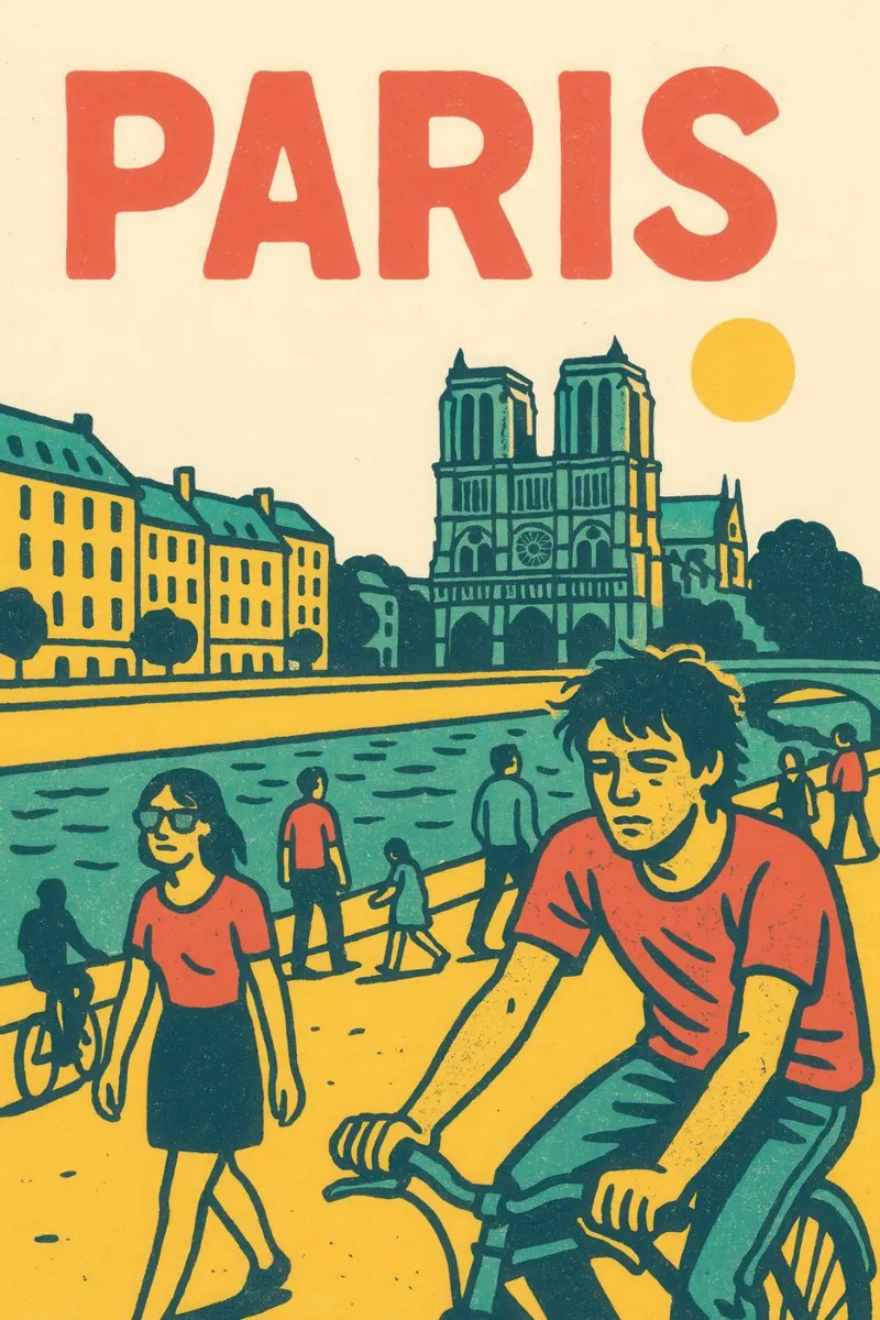 Melancholy Paris - between pale sunshine and soft asphalt canvas with Floater frame by JETLAG | affiches voyage