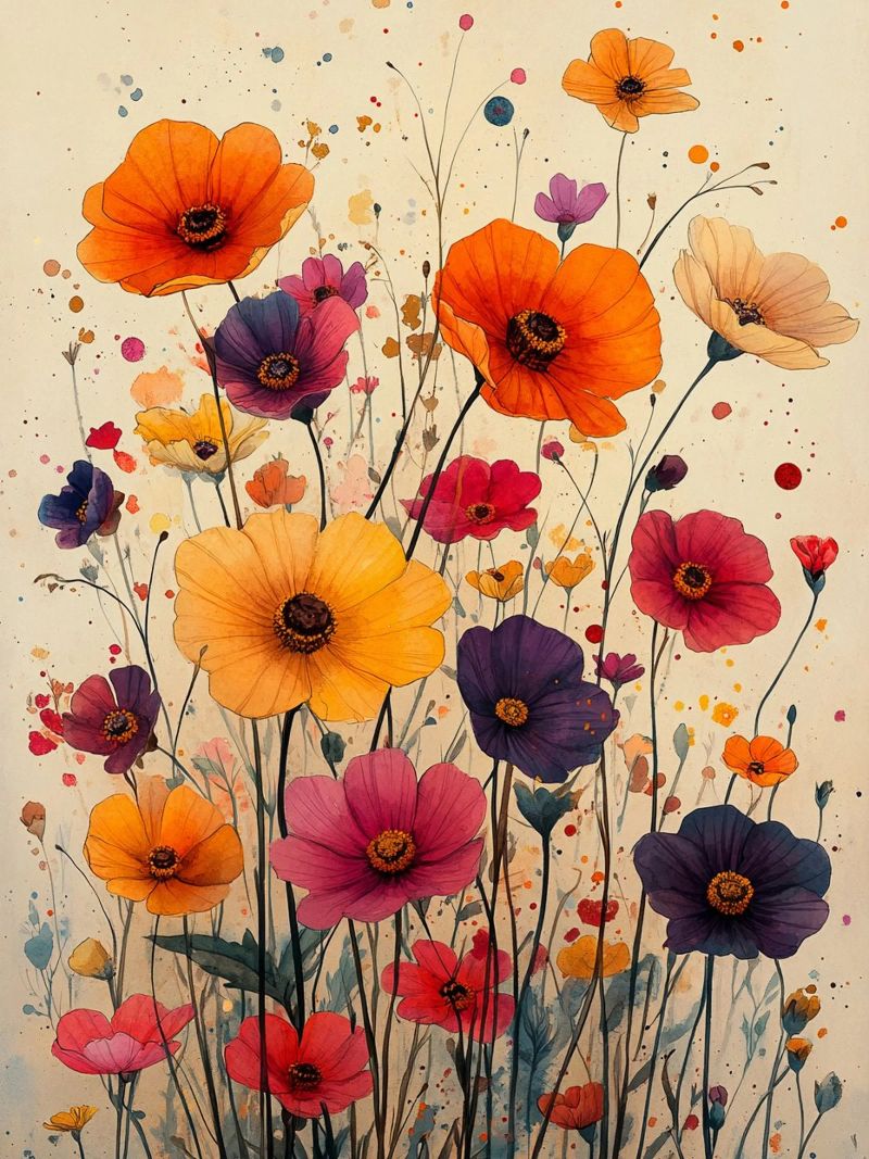 Poppies art B poster by Mateo