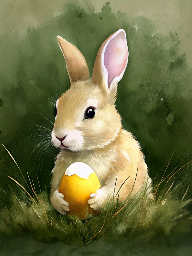 Conejito con un huevo de Pascua metacrilato de 🎁 ARTVI-SHOP