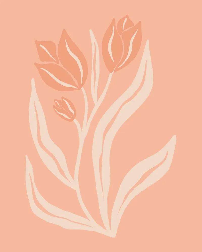 Tulipani pastello poster con telaio in alluminio da Wackapacka