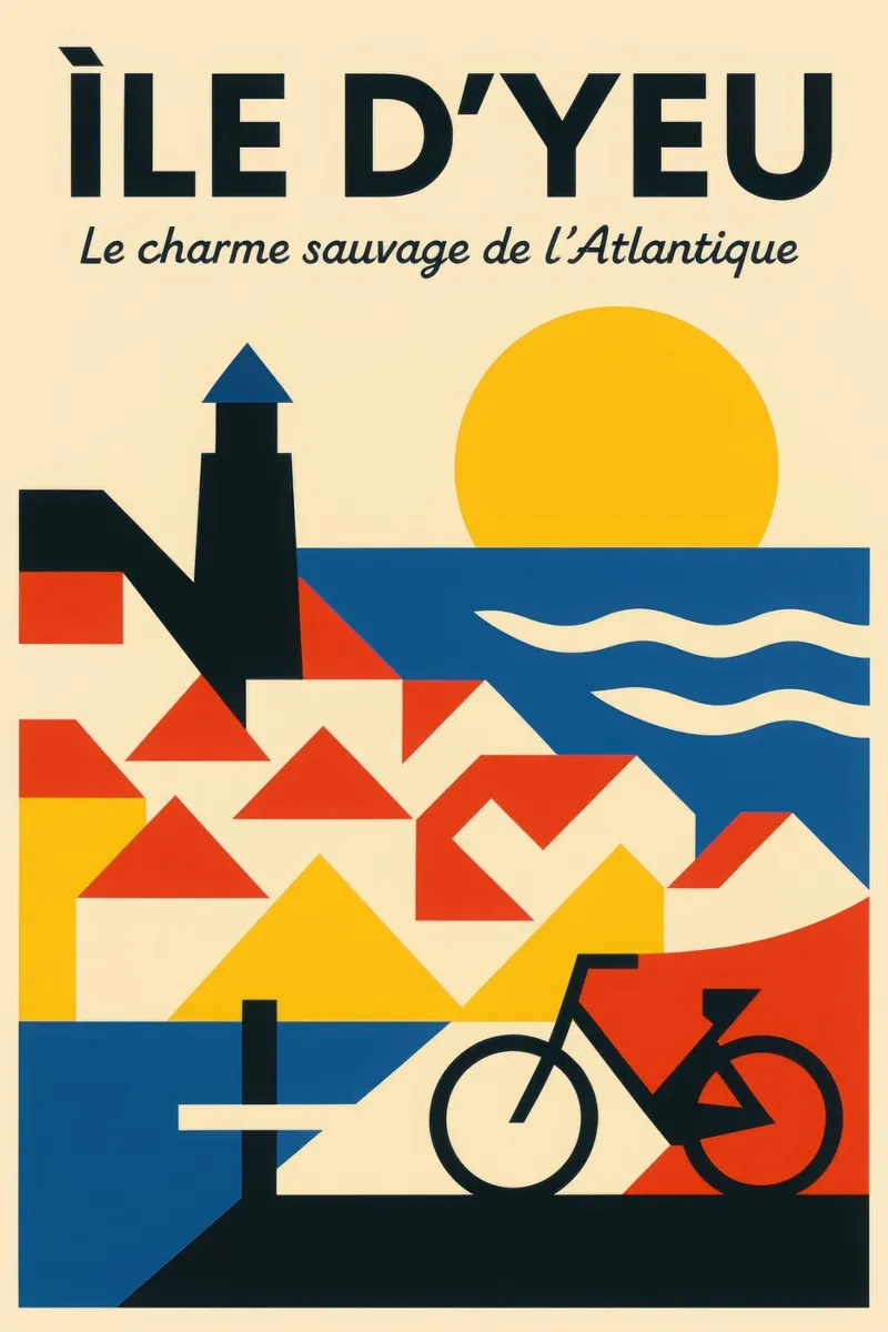 Île d'Yeu minimal - Geometria atlantica carta hahnemühle da JETLAG | affiches voyage
