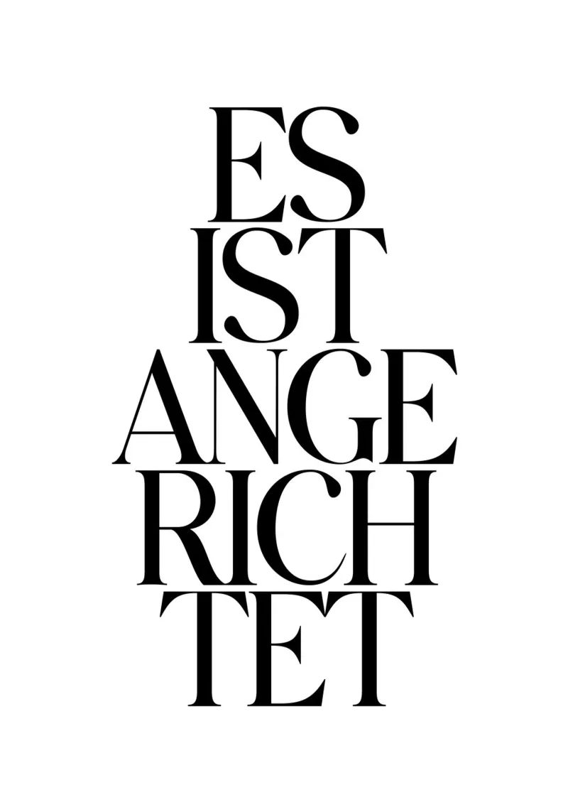 Es ist angerichtet poster con telaio in legno da BAINAI QUOTES