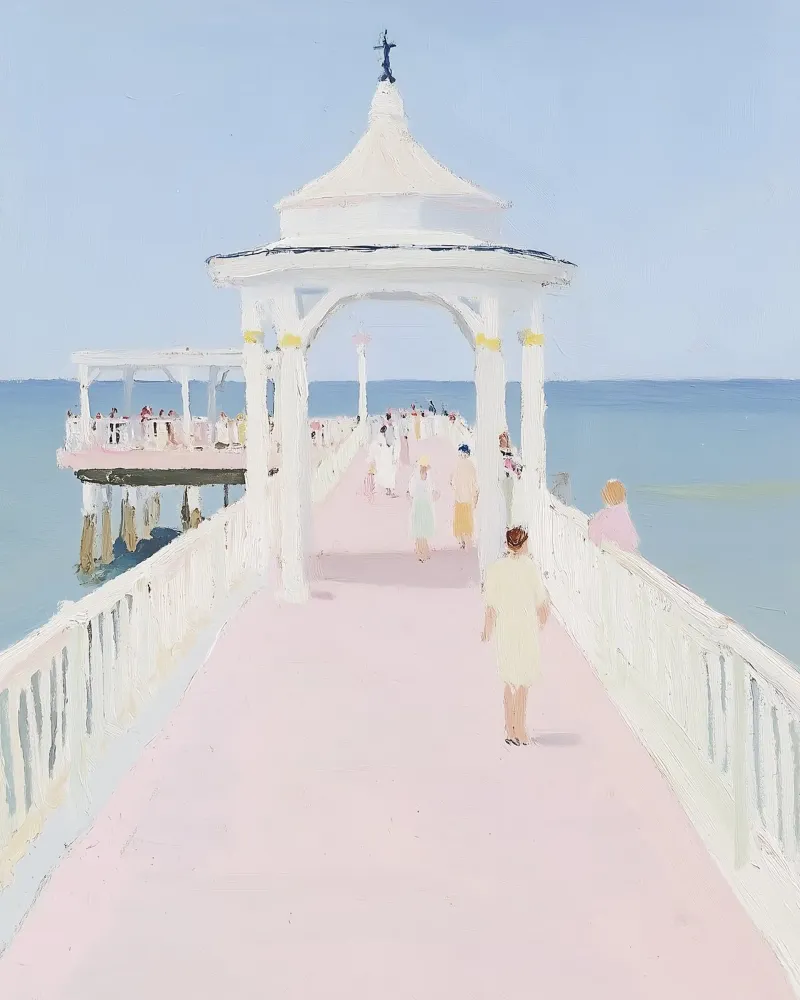 Seaside Print, Strand Poster, Retro Print Hahnemühle von Little Lila